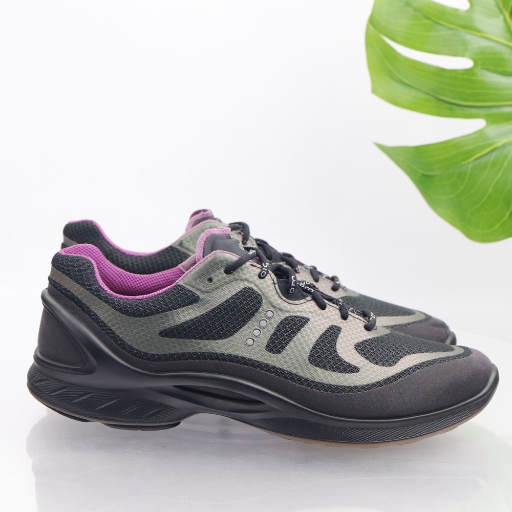 ECCO Biom Shoes Womens Sneakers Size 41 10 Gray Black Mesh Walking Comfort Sport